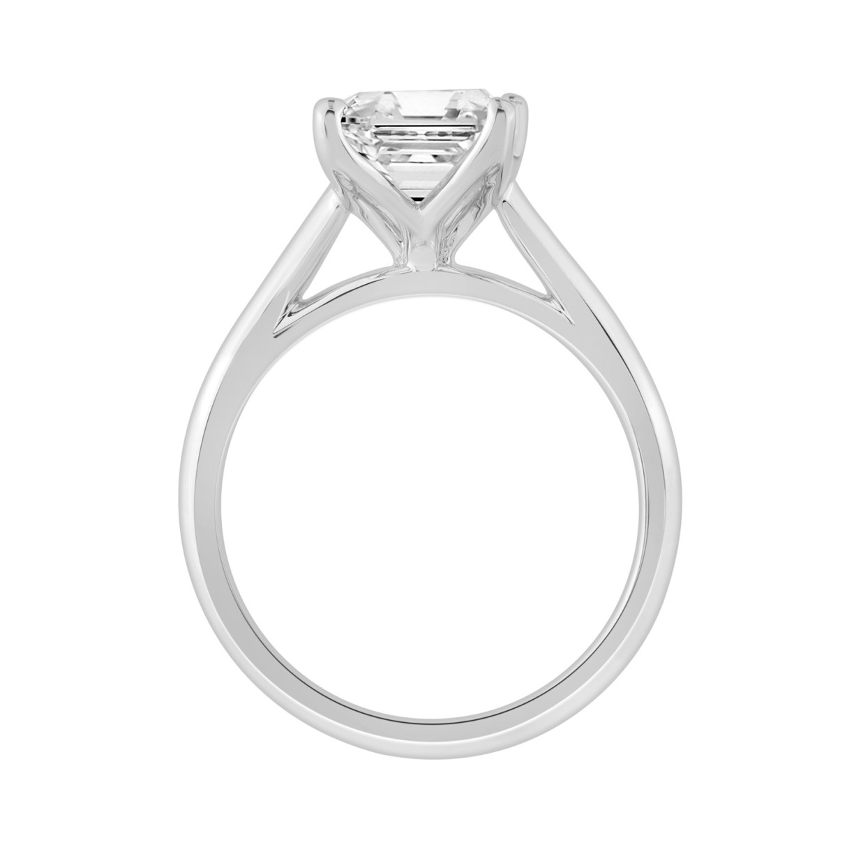14K WHITE GOLD 4.00CT RADIANT DIAMOND LADIES RING 