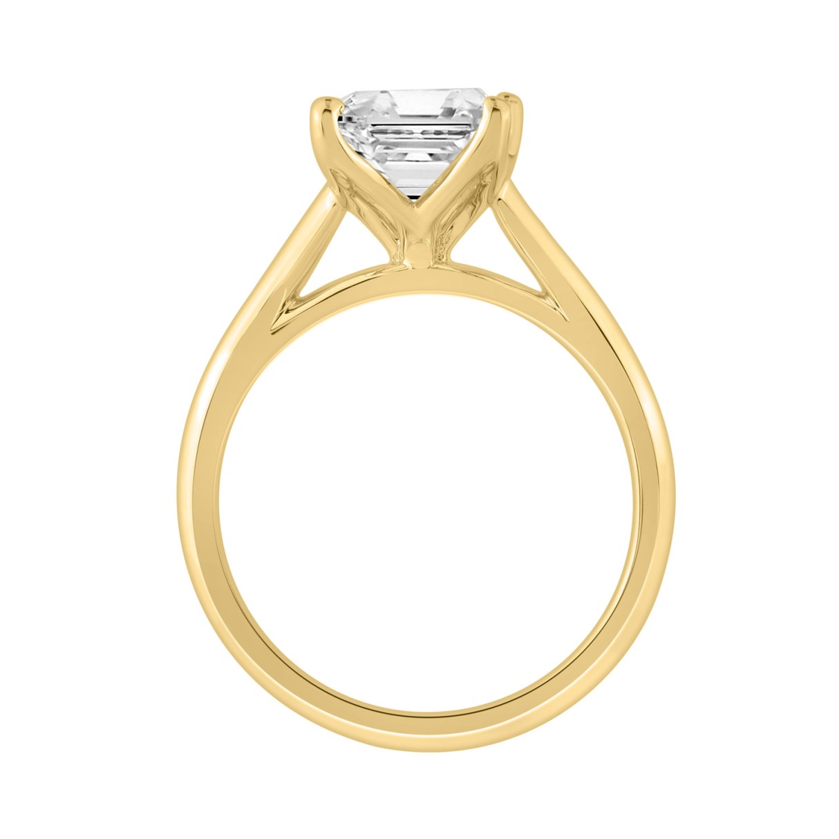 14K YELLOW GOLD 4.00CT RADIANT DIAMOND LADIES RING 