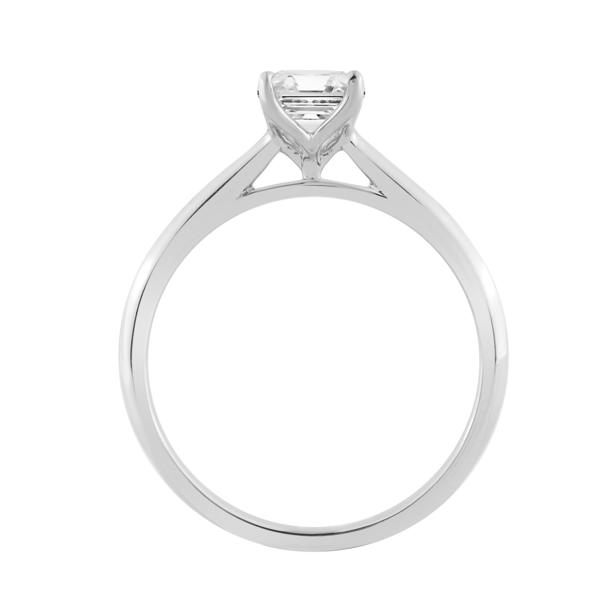 14K WHITE GOLD 1.00CT CUSHION DIAMOND LADIES RING 