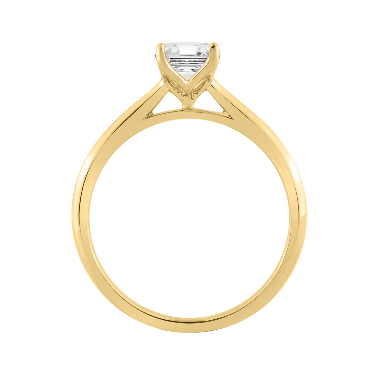 14K YELLOW GOLD 1.00CT CUSHION DIAMOND LADIES RING 