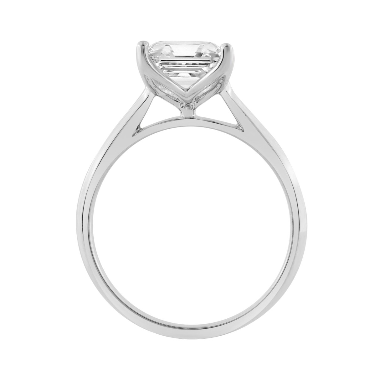 14K WHITE GOLD 3.00CT CUSHION DIAMOND LADIES RING 