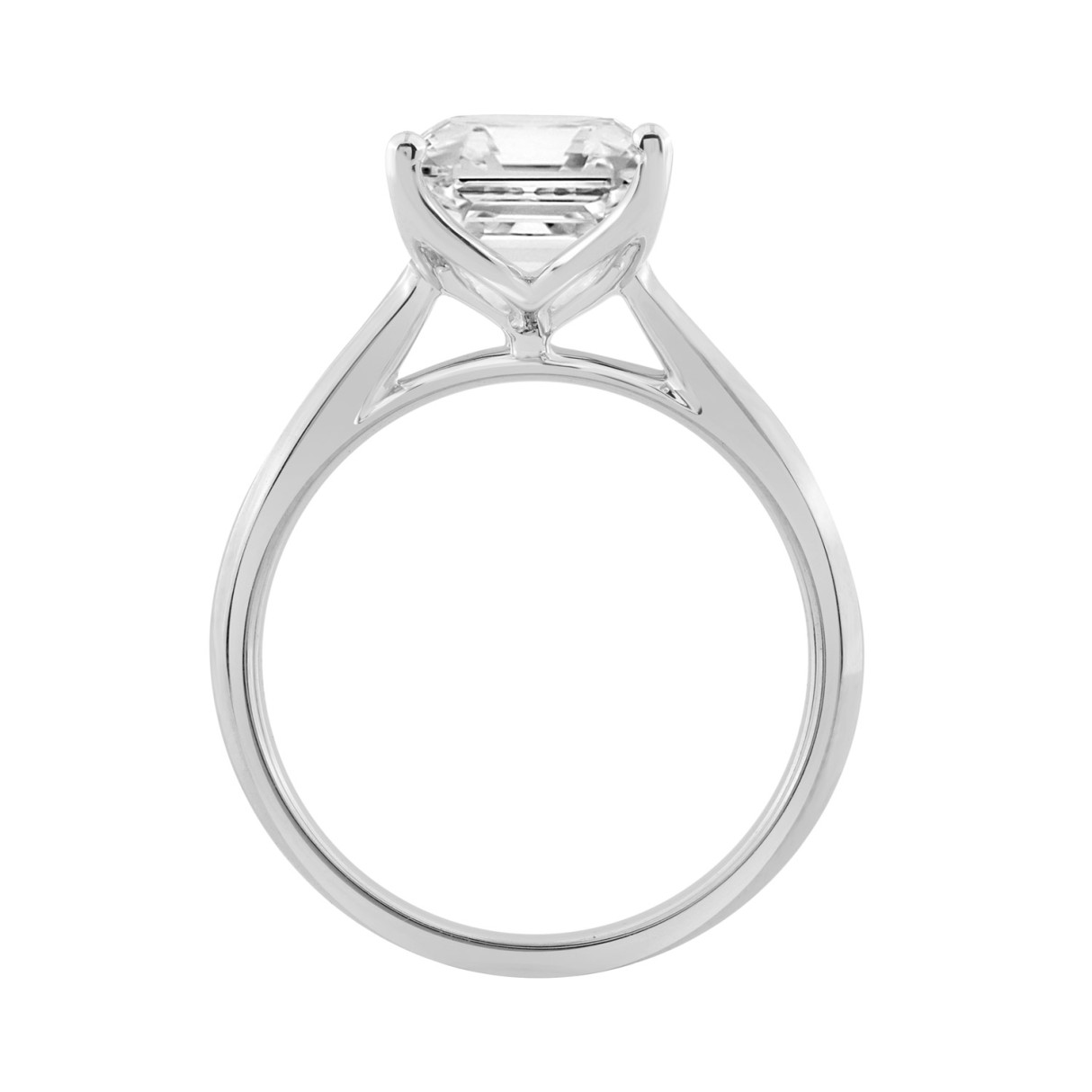 14K WHITE GOLD 4.00CT CUSHION DIAMOND LADIES RING 