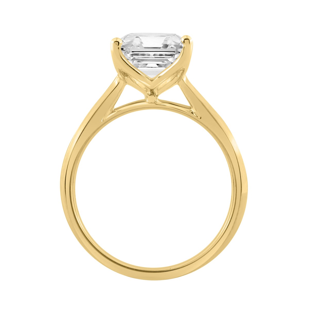 14K YELLOW GOLD 4.00CT CUSHION DIAMOND LADIES RING 