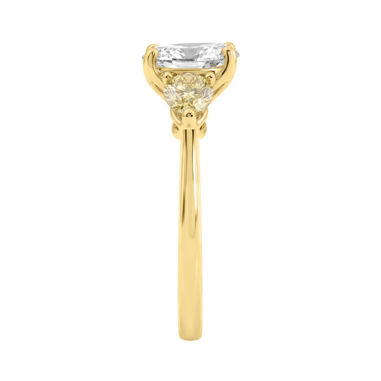 14K YELLOW GOLD 2 1/2CT OVAL/YELLOW PEAR DIAMOND LADIES RING (CENTER STONE OVAL DIAMOND 1 1/2CT)