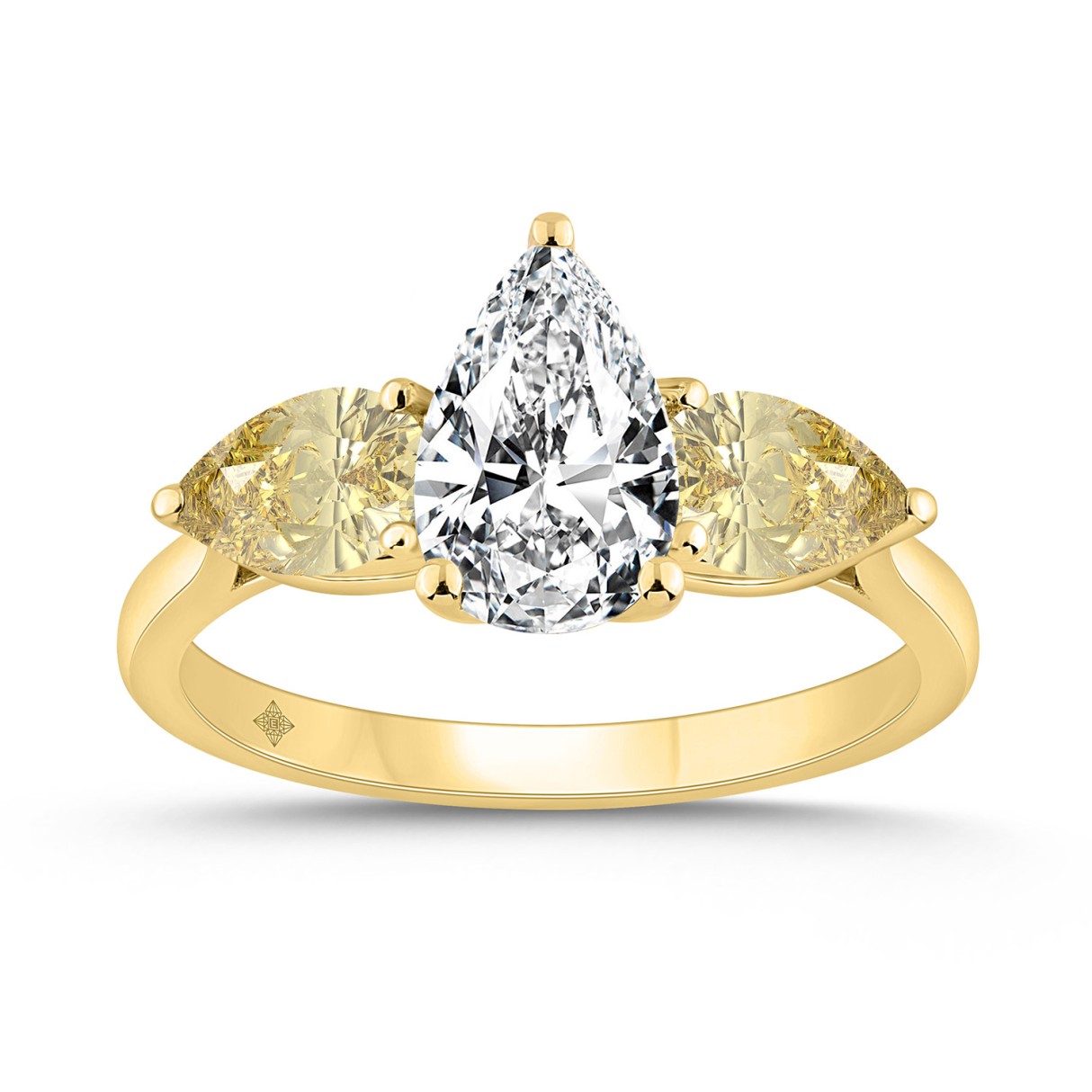 14K YELLOW GOLD 2 1/4CT PEAR DIAMOND LADIES RING (...