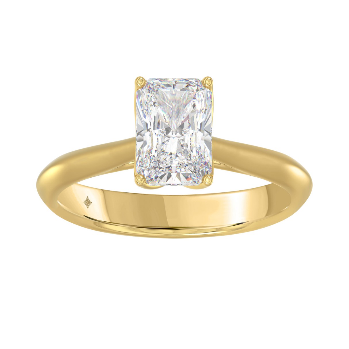 14K YELLOW GOLD 1 1/2CT RADIANT DIAMOND LADIES SOL...