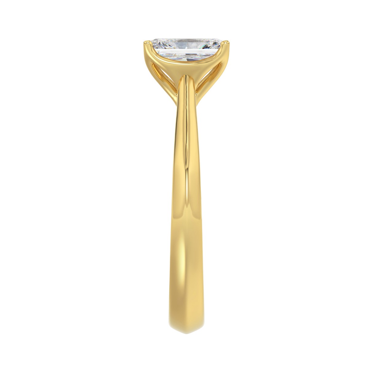 14K YELLOW GOLD 1 1/2CT RADIANT DIAMOND LADIES SOLITAIRE RING