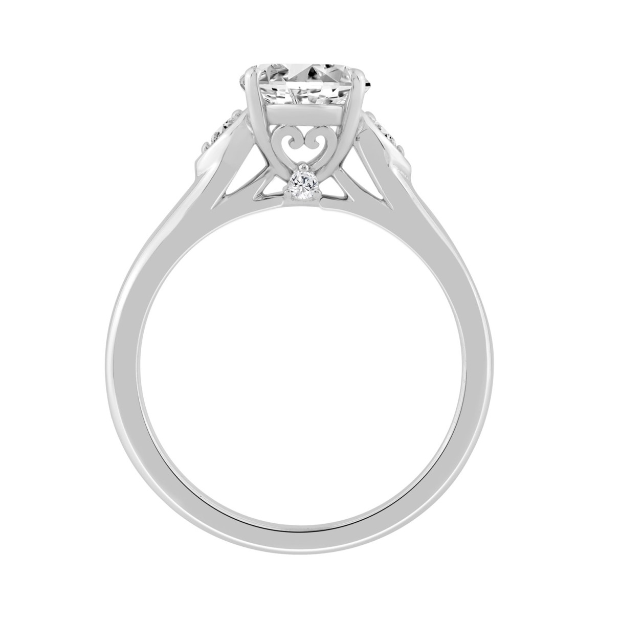14K WHITE GOLD 1 1/2CT OVAL/ROUND DIAMOND LADIES RING