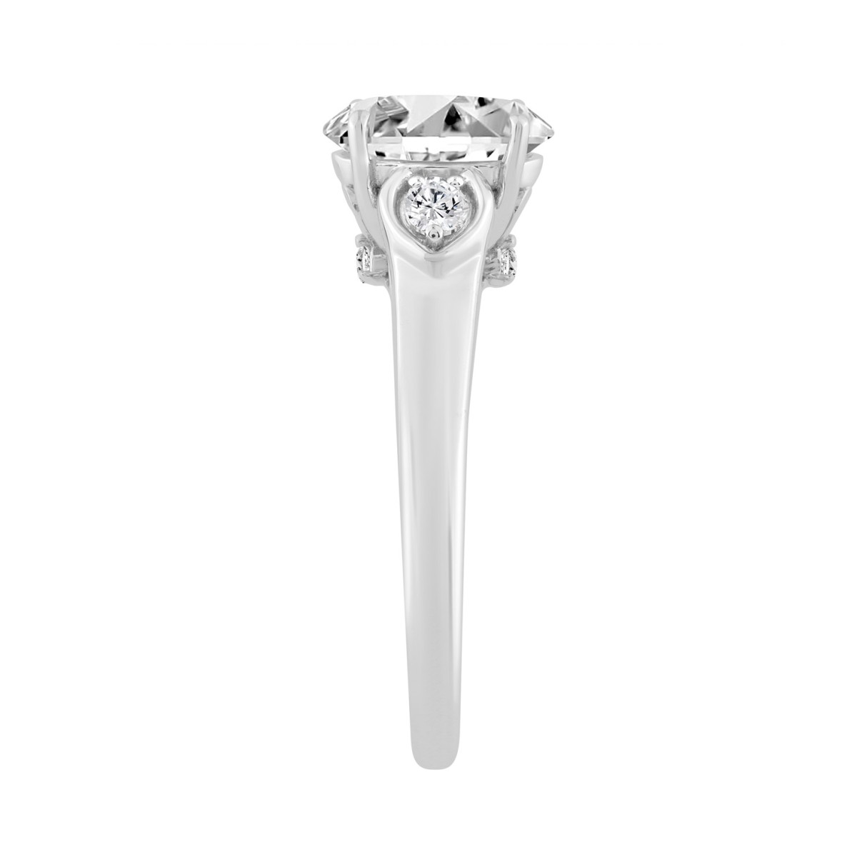 14K WHITE GOLD 1 1/2CT OVAL/ROUND DIAMOND LADIES RING