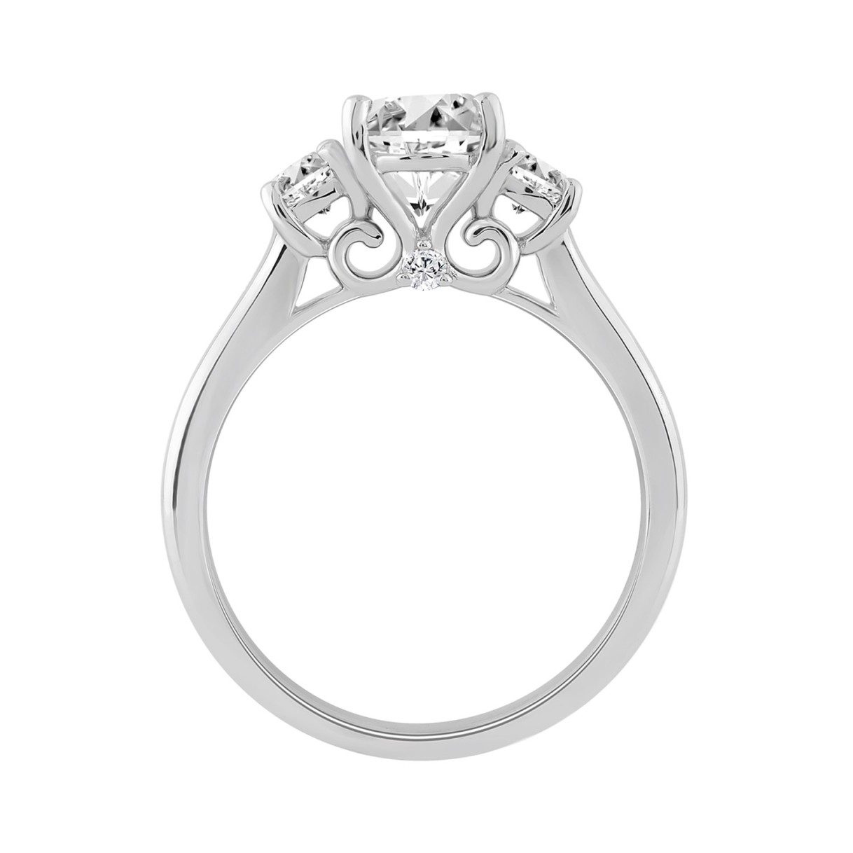 14K WHITE GOLD 1 3/4CT OVAL/ROUND DIAMOND LADIES RING