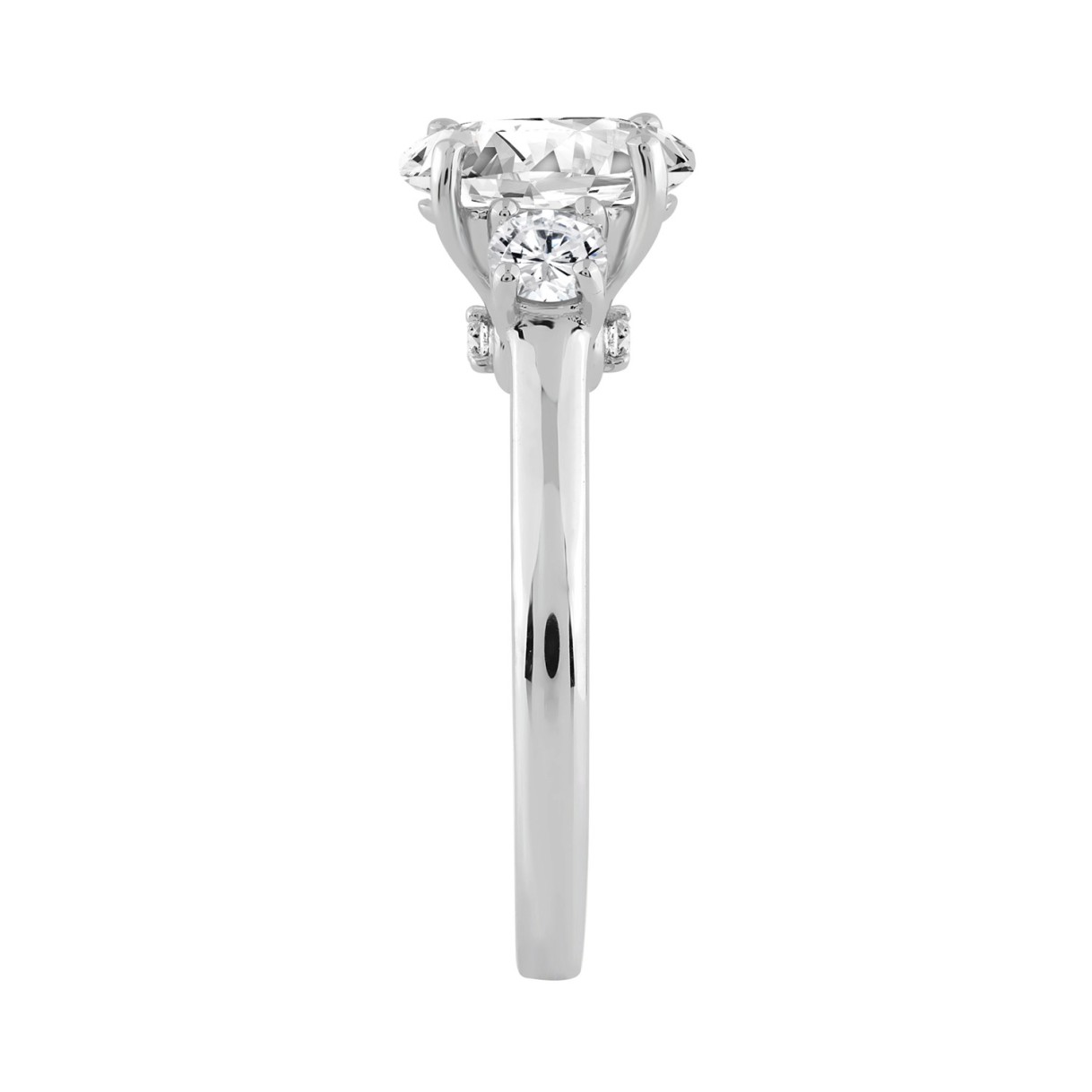 14K WHITE GOLD 1 3/4CT OVAL/ROUND DIAMOND LADIES RING