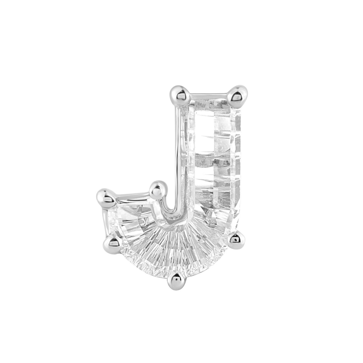 14K WHITE GOLD 7/8CT FANCY CUT ALPHABET DIAMOND ME...