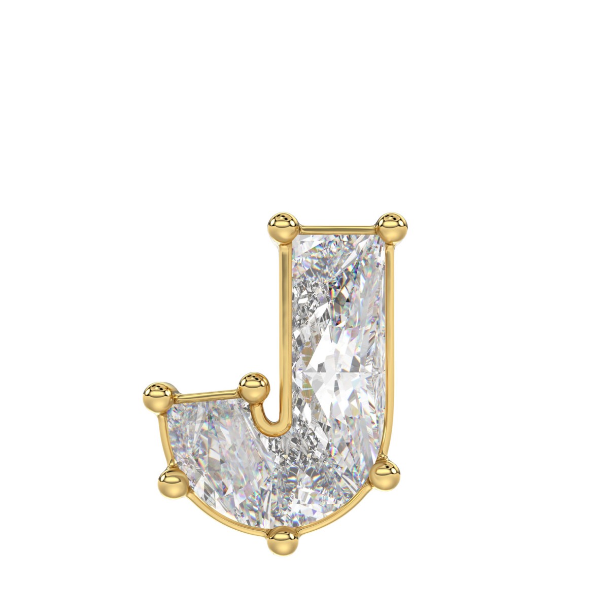 14K YELLOW GOLD 7/8CT FANCY CUT ALPHABET DIAMOND M...