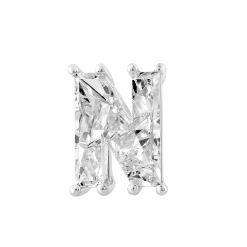 14K WHITE GOLD 1 1/2CT FANCY CUT ALPHABET DIAMOND MEN'S CHARM PENDANT
