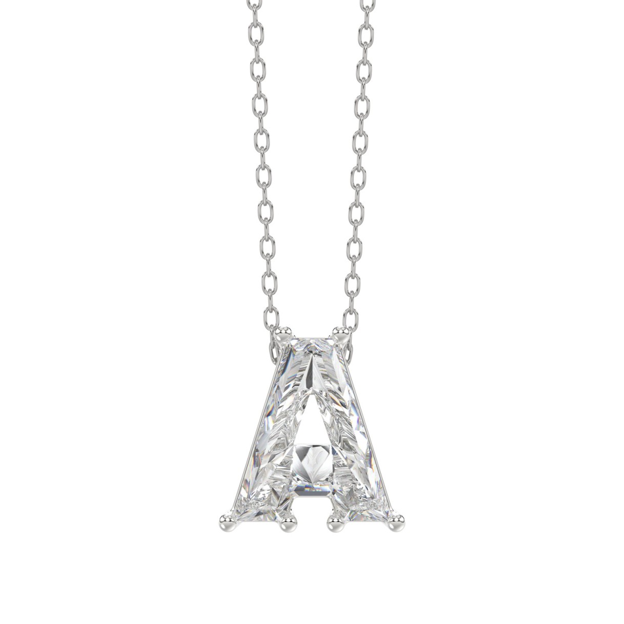 14K WHITE GOLD 1 5/8CT FANCY CUT ALPHABET DIAMOND ...
