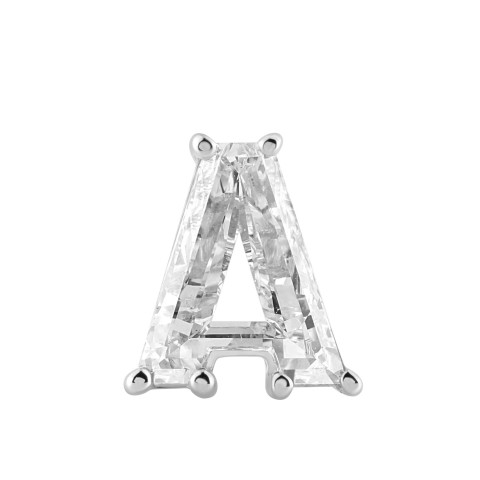 14K WHITE GOLD 1 5/8CT FANCY CUT ALPHABET DIAMOND MEN'S CHARM PENDANT