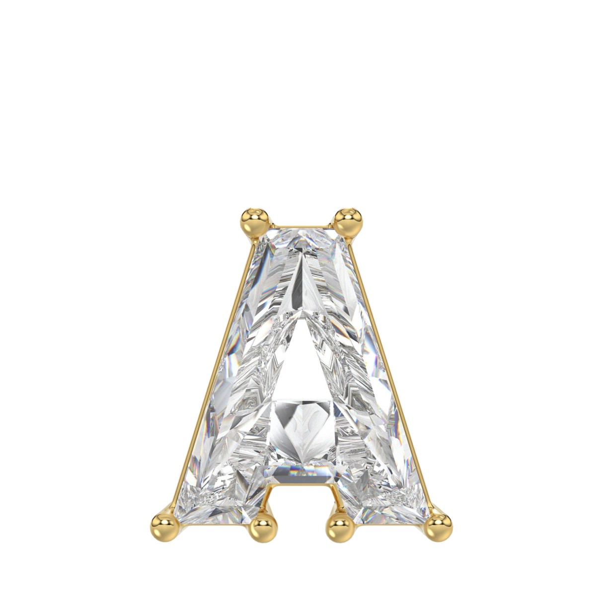 14K YELLOW GOLD 1 5/8CT FANCY CUT ALPHABET DIAMOND...