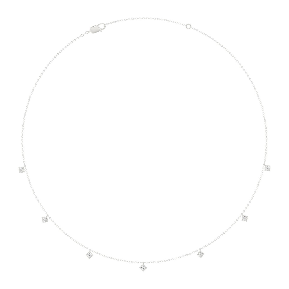 10K WHITE GOLD 1.00CT ROUND DIAMOND LADIES NECKLAC...