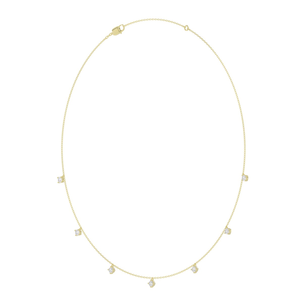 10K YELLOW GOLD 1.00CT ROUND DIAMOND LADIES NECKLACE