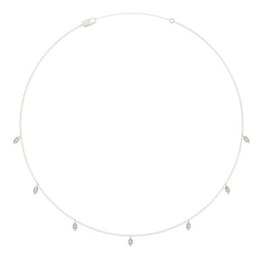 10K WHITE GOLD 1.00CT MARQUISE DIAMOND LADIES NECKLACE