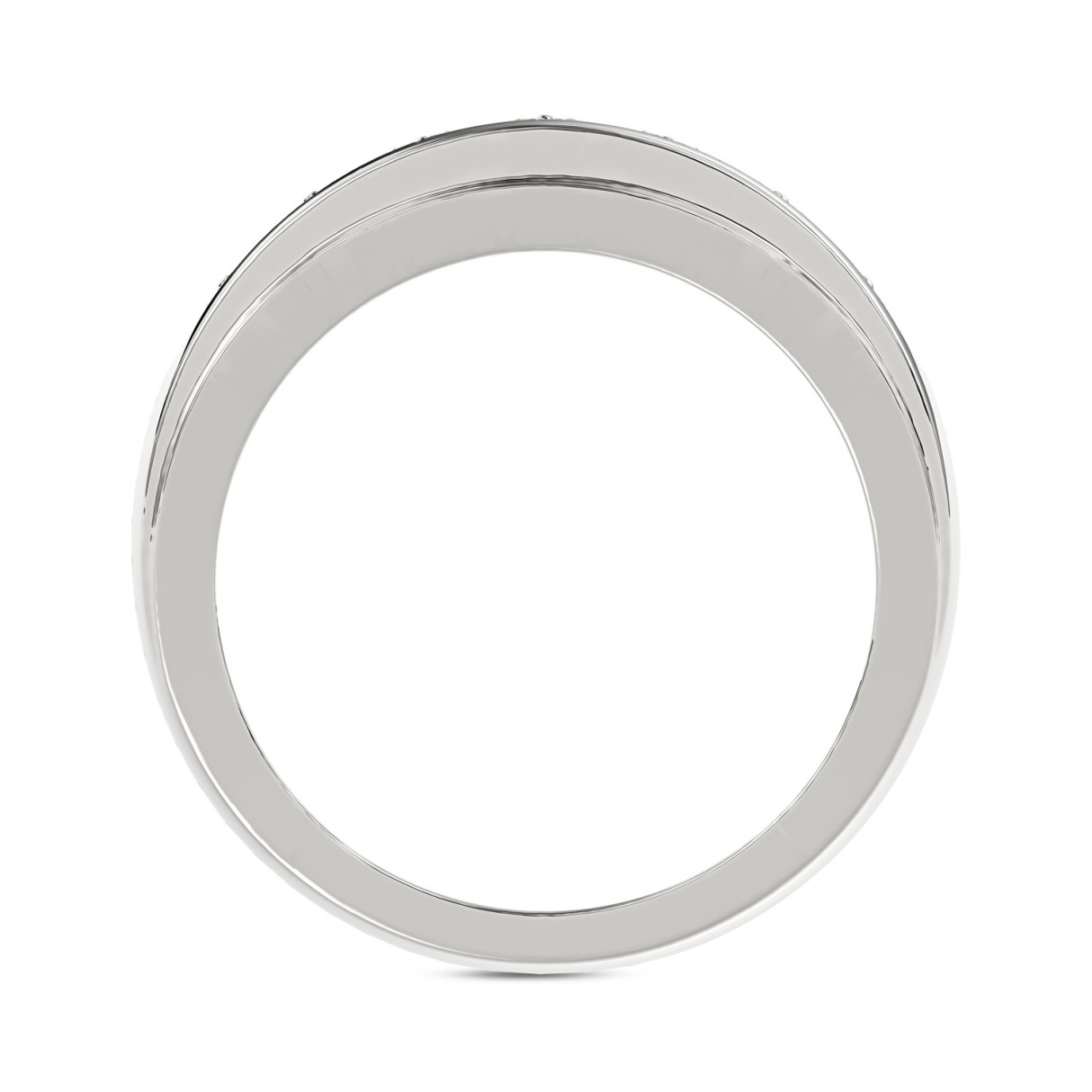 14K WHITE GOLD 1.00CT ROUND DIAMOND MEN'S RING