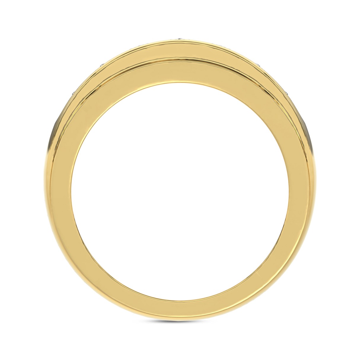 14K YELLOW GOLD 1.00CT ROUND DIAMOND MEN'S RING