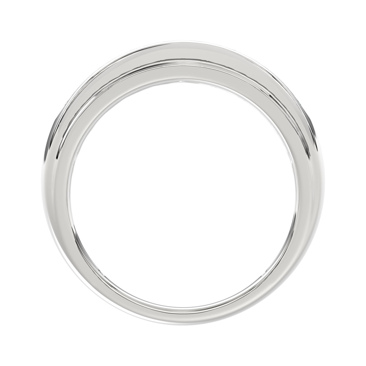 14K WHITE GOLD 1.00CT ROUND DIAMOND MEN'S BAND