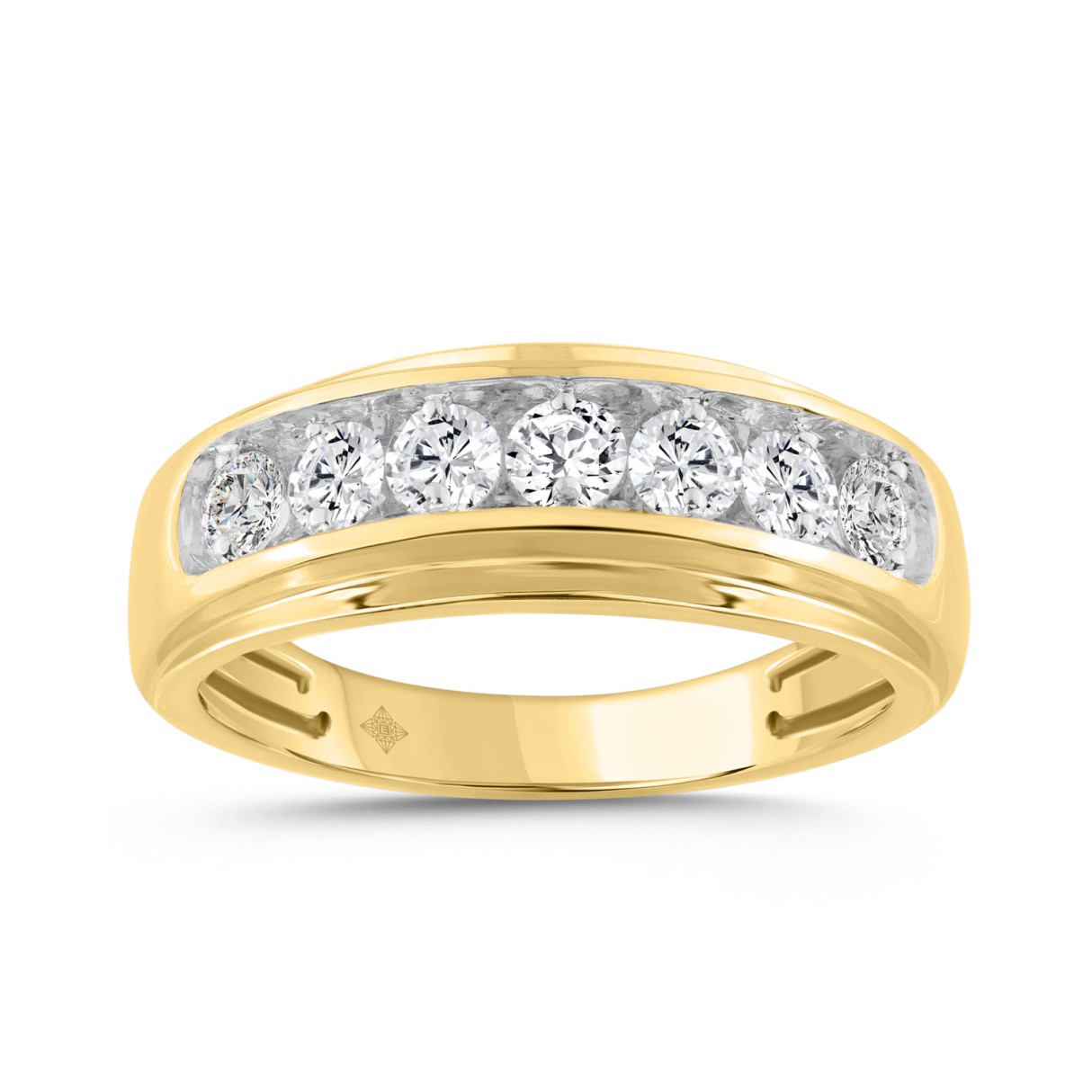 14K YELLOW GOLD 1.00CT ROUND DIAMOND MEN'S RING...