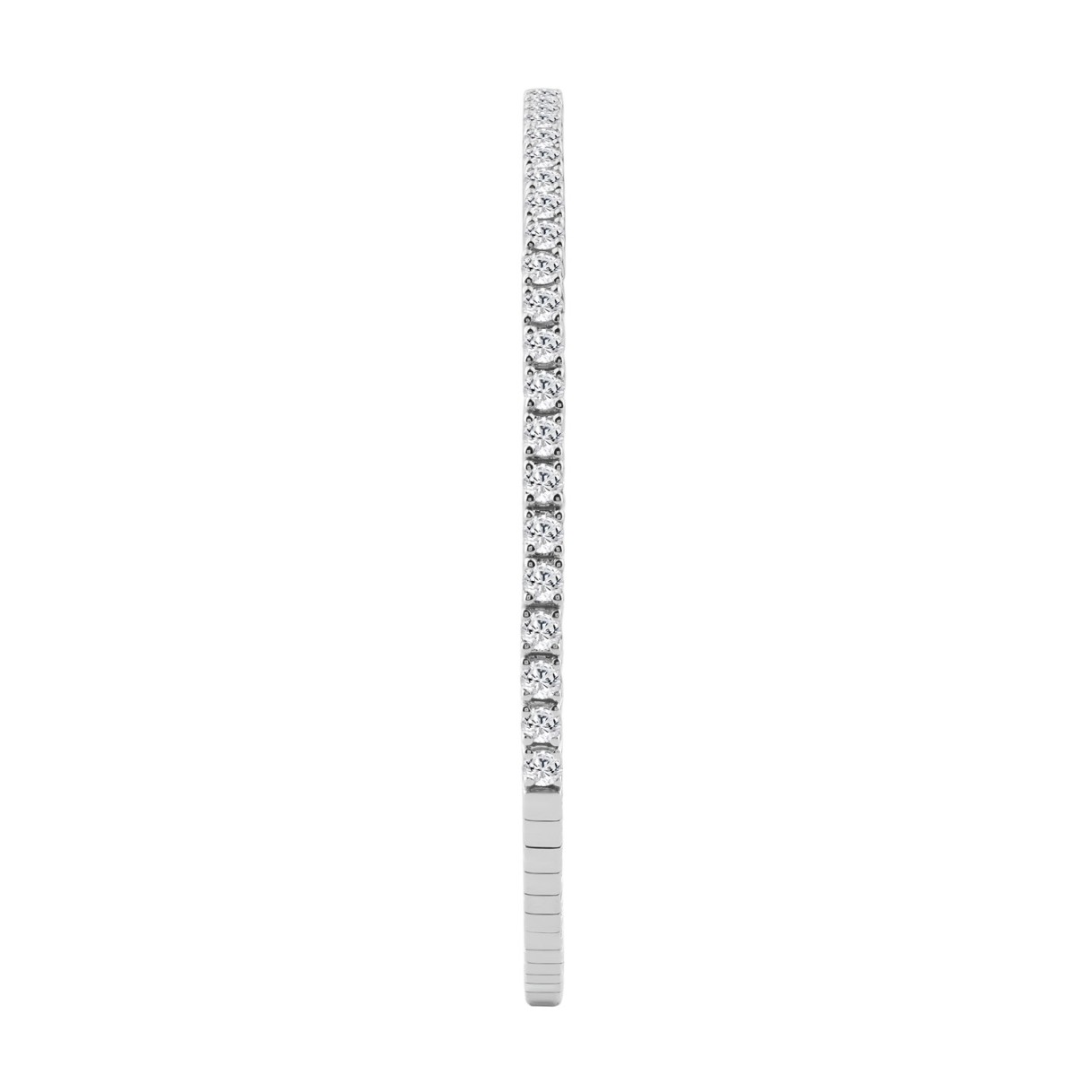 14K WHITE GOLD 2 1/3CT ROUND DIAMOND HALF SETTING FLEXIBLE BANGLE