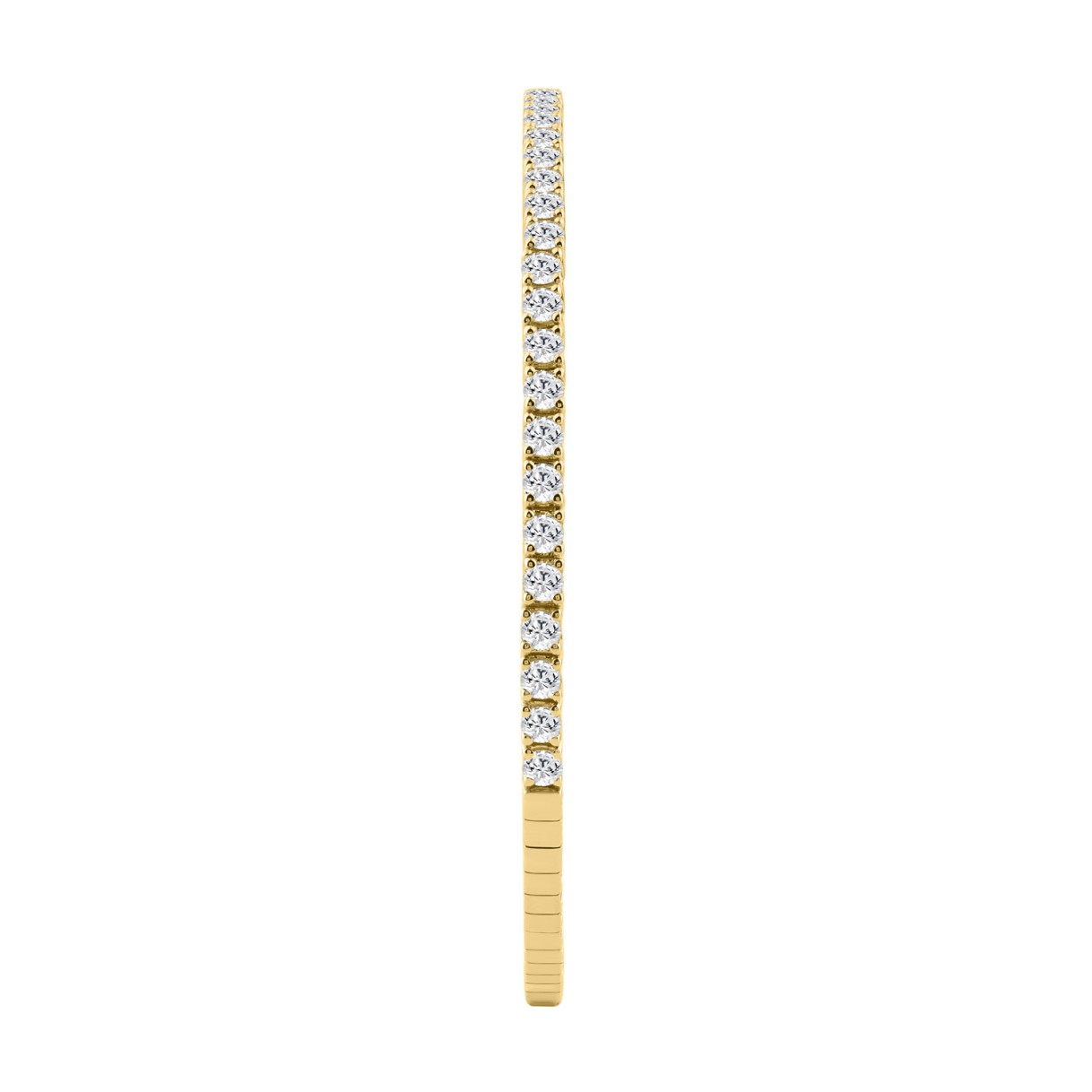 14K YELLOW GOLD 2 1/3CT ROUND DIAMOND HALF SETTING FLEXIBLE BANGLE