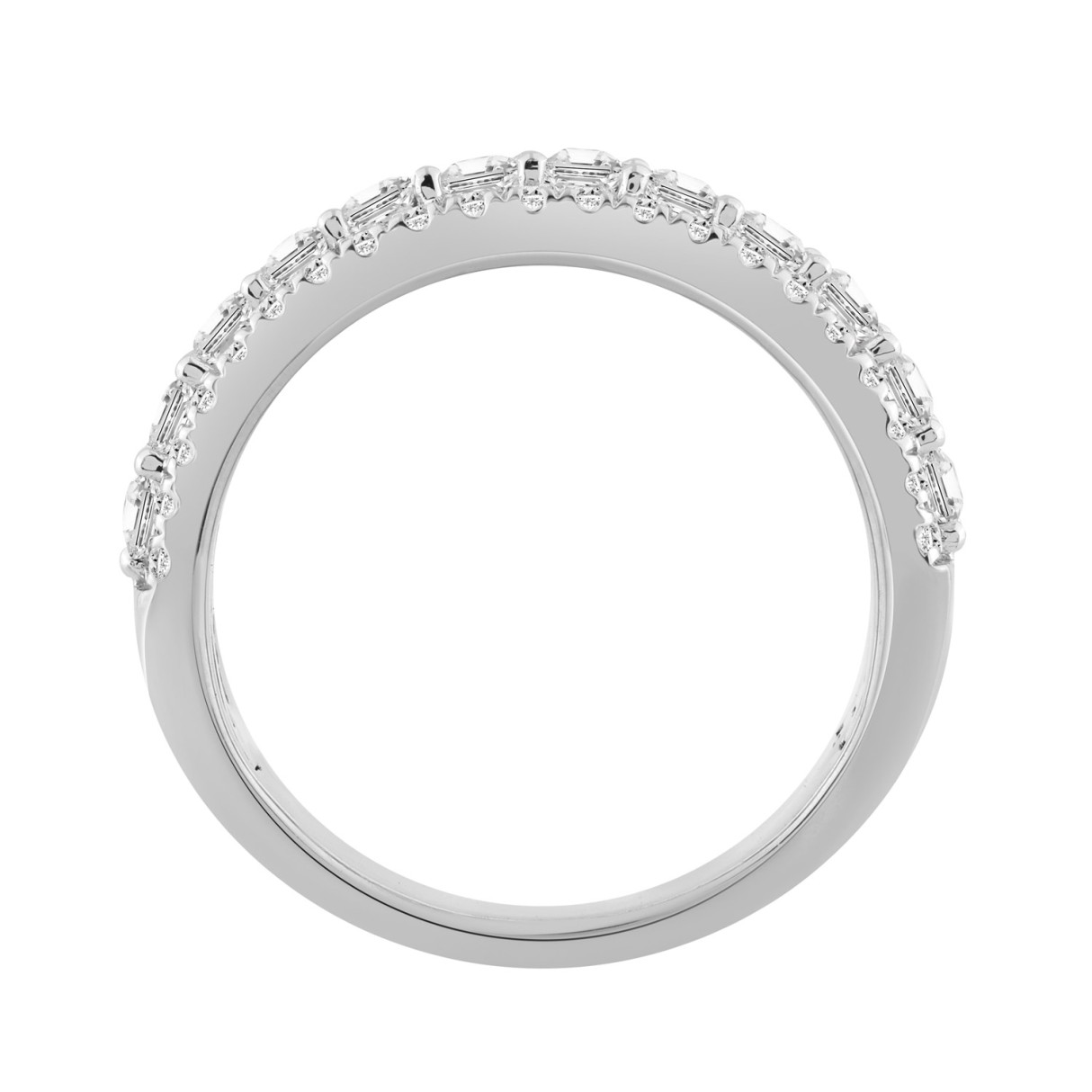 Ladies 14K White Gold Ladies Band 2 1/4CT Featuring Round & Radiant Cut Diamonds