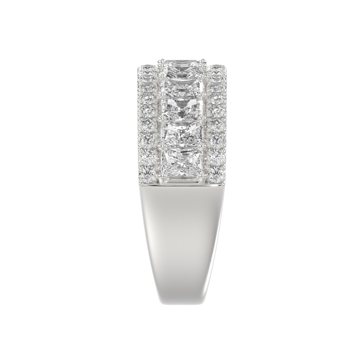 Ladies 14K White Gold Ladies Band 2 1/4CT Featuring Round & Radiant Cut Diamonds
