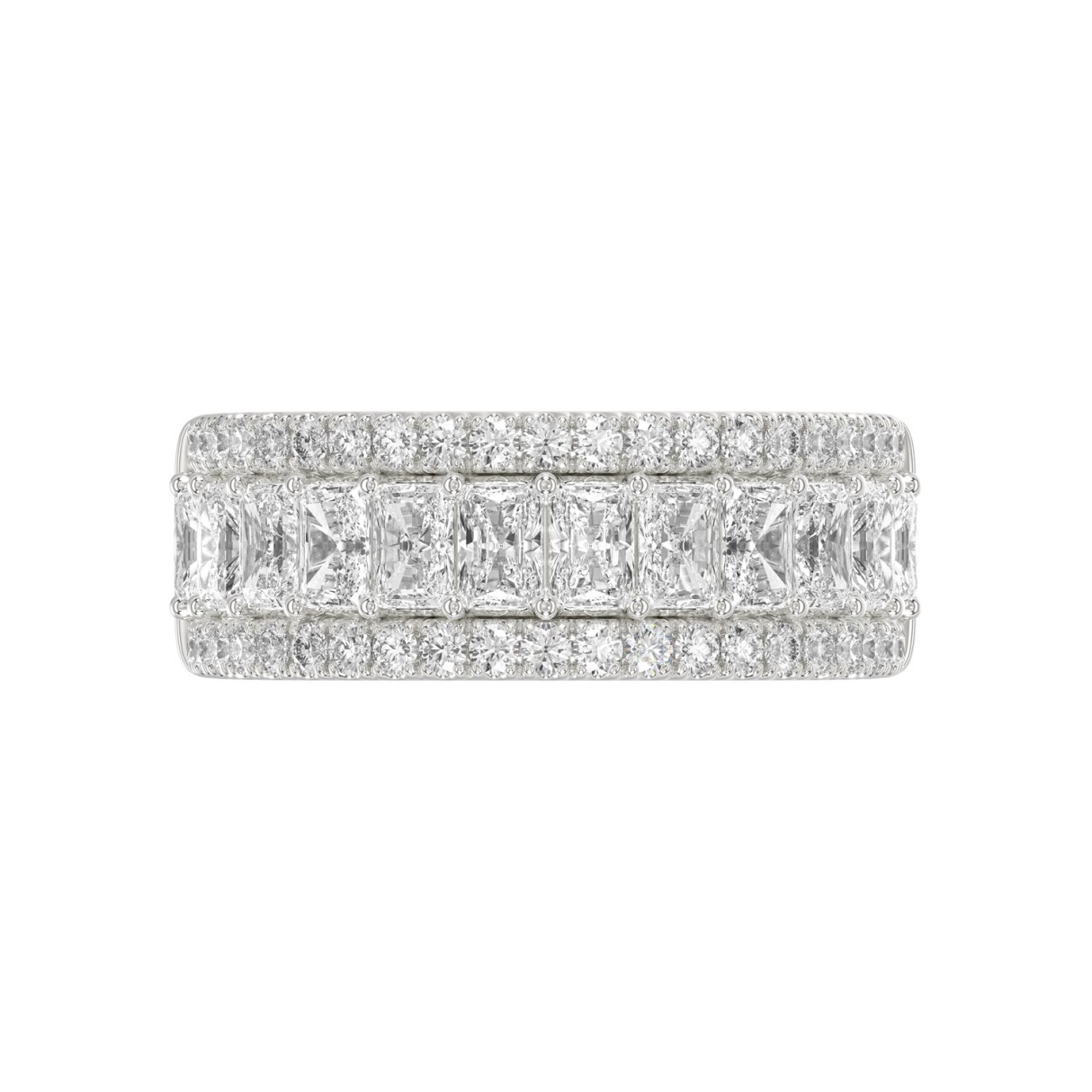 Ladies 14K White Gold Ladies Band 2 1/4CT Featuring Round & Radiant Cut Diamonds