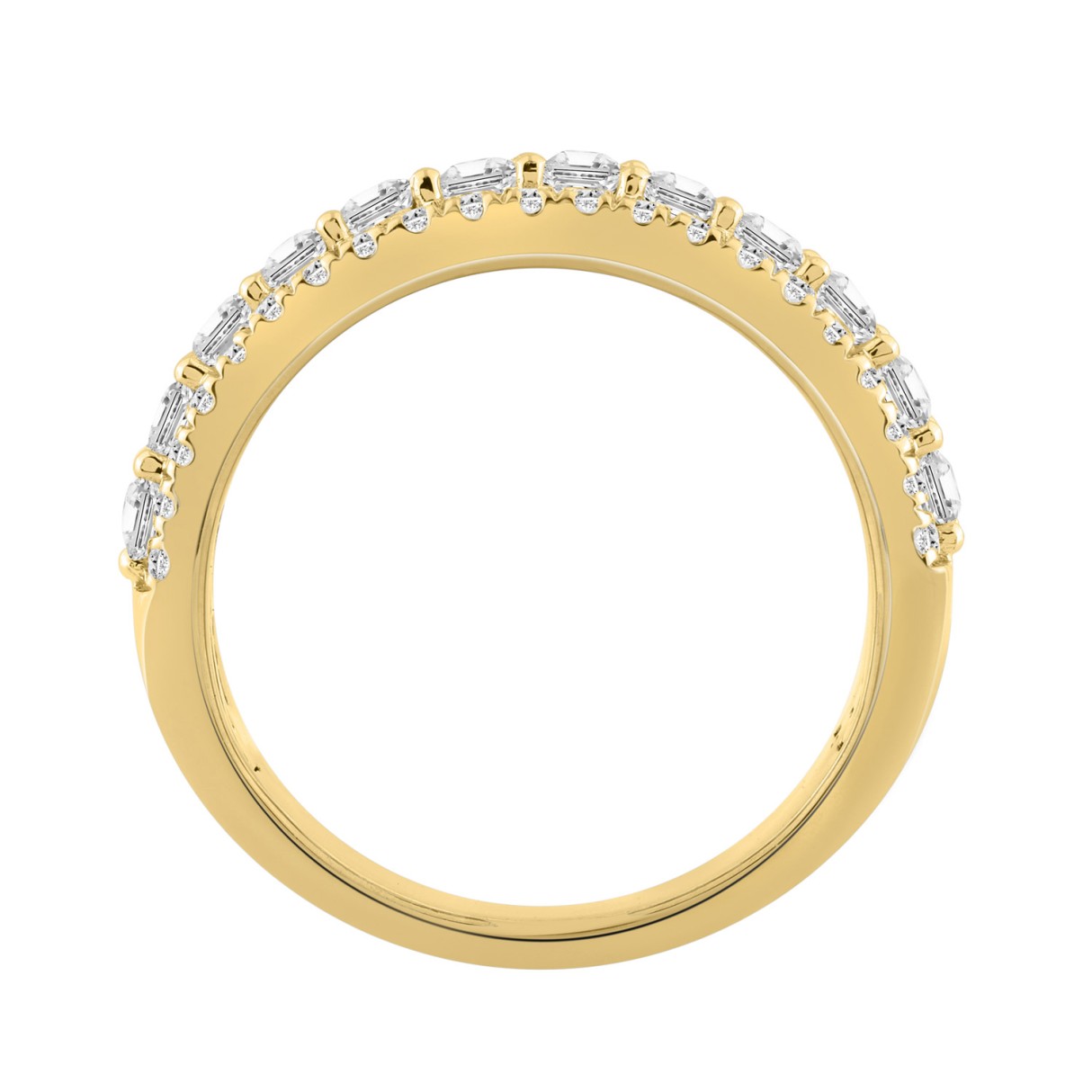 Ladies 14K Yellow Gold Ladies Band 2 1/4CT Featuring Round & Radiant Cut Diamonds