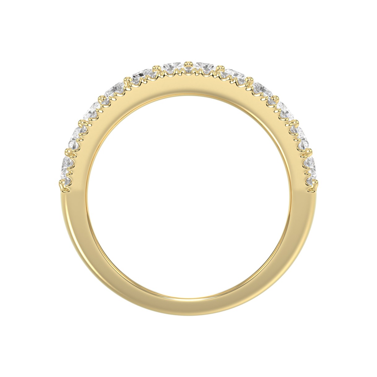 Ladies 14K Yellow Gold Ladies Band 2 1/4CT Featuring Round & Radiant Cut Diamonds