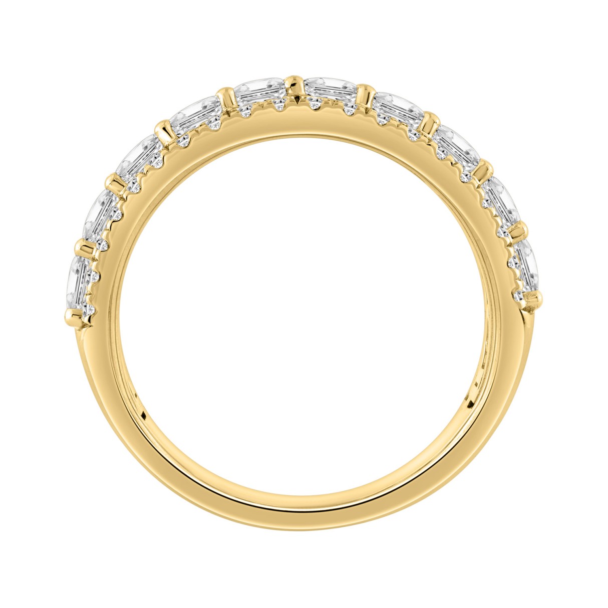 3.00 CT Fashion Band for Ladies Round & Radiant Cut Diamonds 14K Yellow Gold Luxury Band (Color F-G -Clarity VS1/VS2)