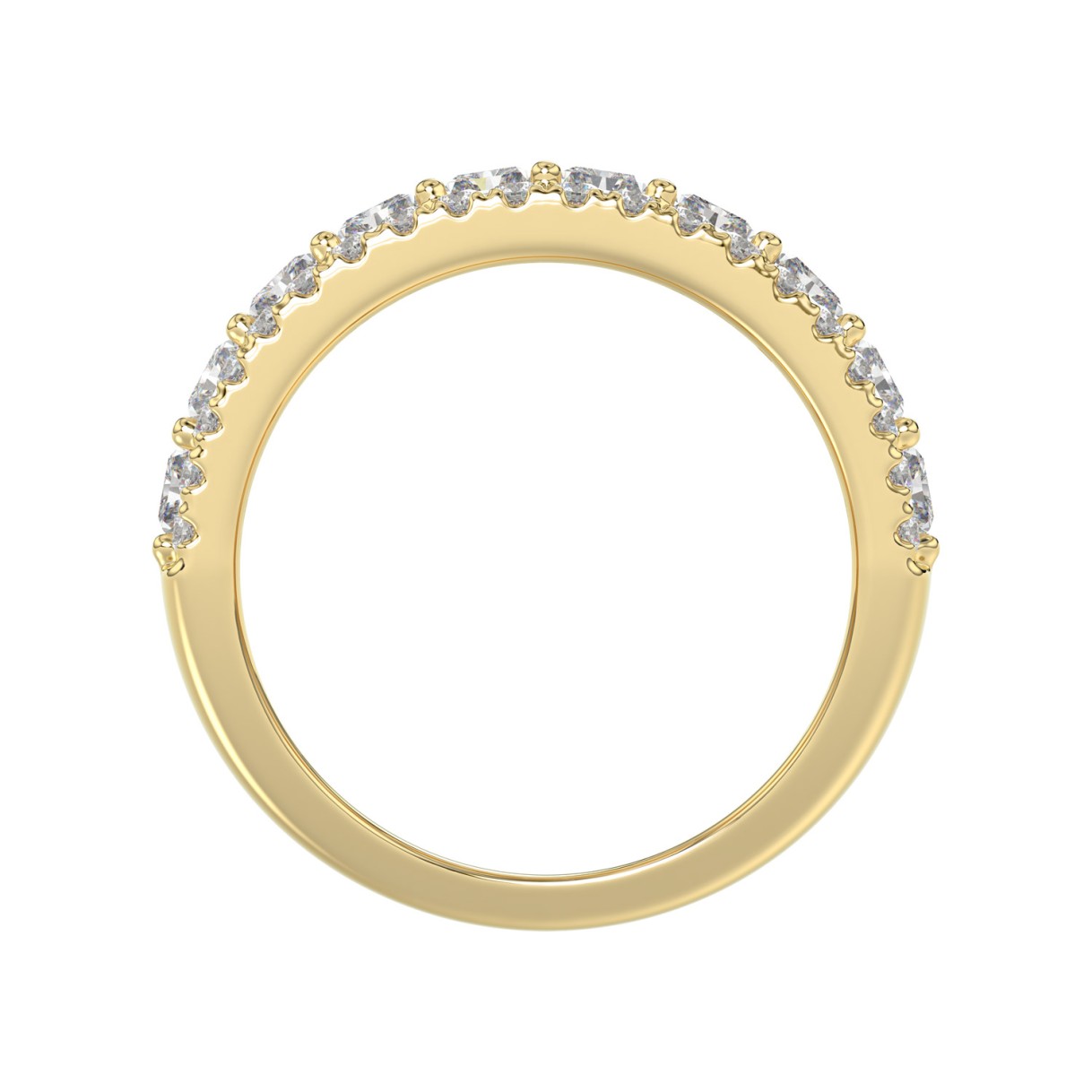 3.00 CT Fashion Band for Ladies Round & Radiant Cut Diamonds 14K Yellow Gold Luxury Band (Color F-G -Clarity VS1/VS2)