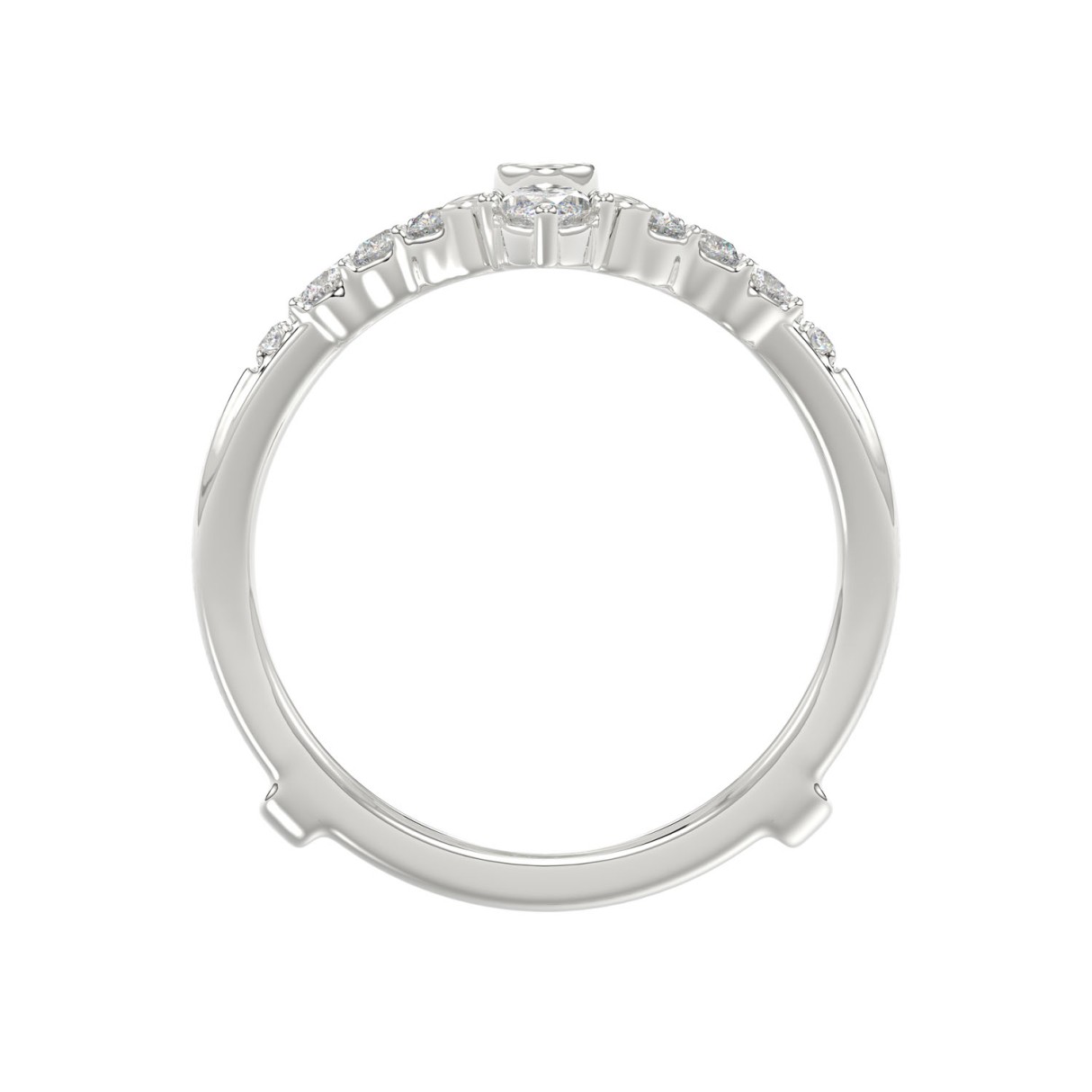 14K WHITE GOLD 1.00CT ROUND/MARQUISE DIAMOND LADIES RING