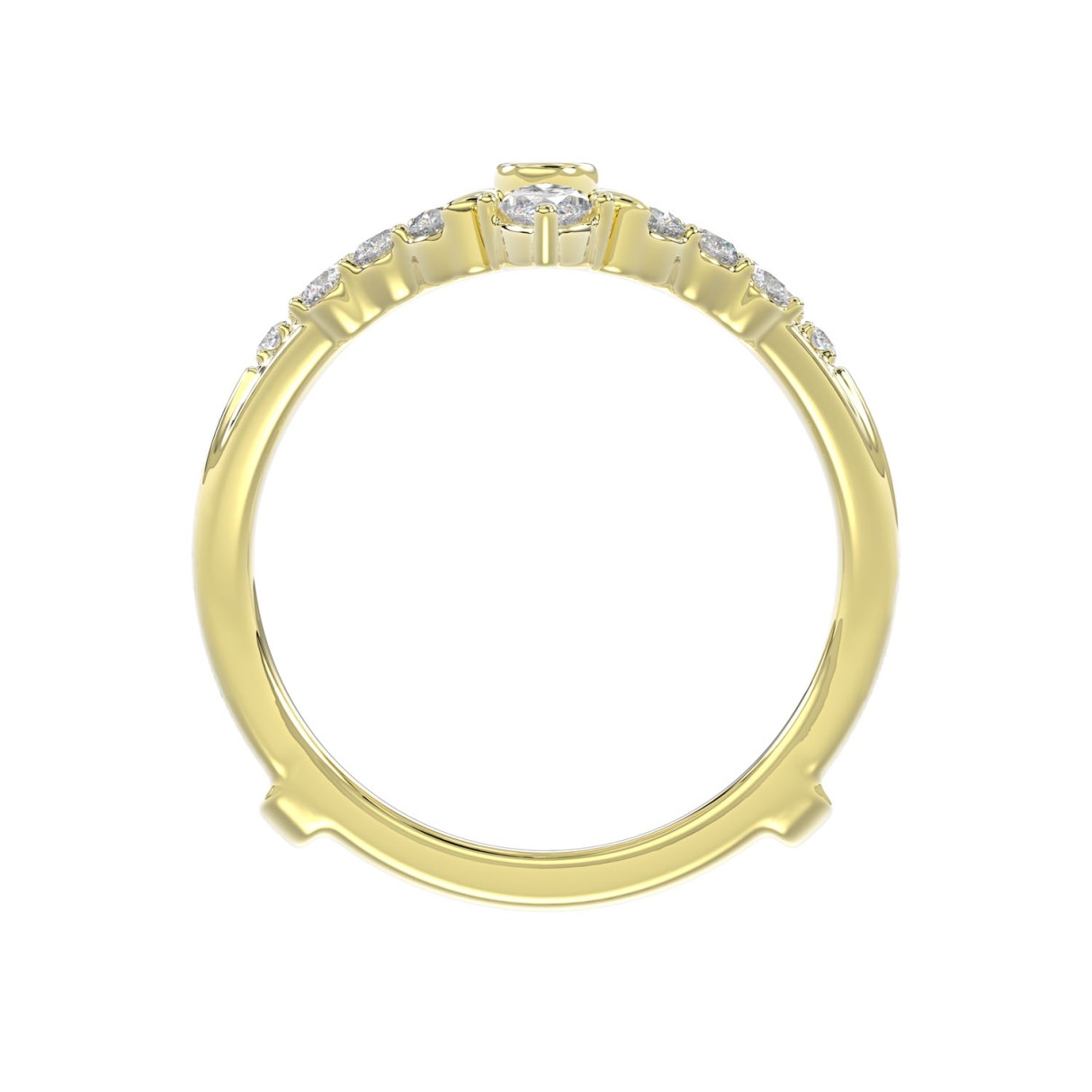 14K YELLOW GOLD 1.00CT ROUND/MARQUISE DIAMOND LADIES RING