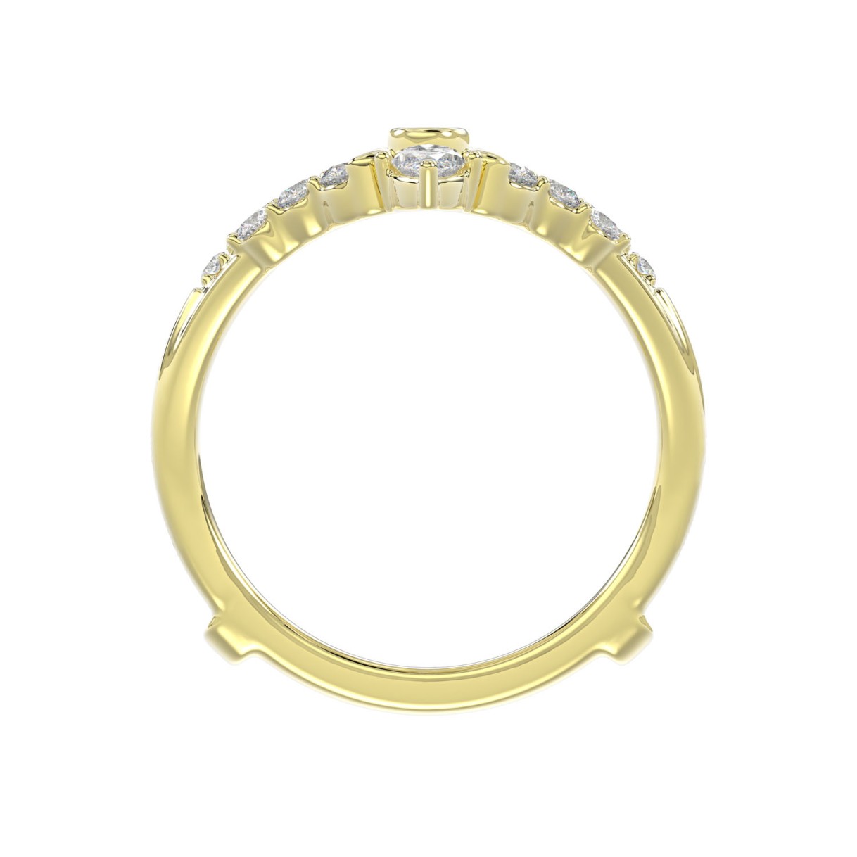 14K YELLOW GOLD 1.00CT ROUND/MARQUISE DIAMOND LADIES RING