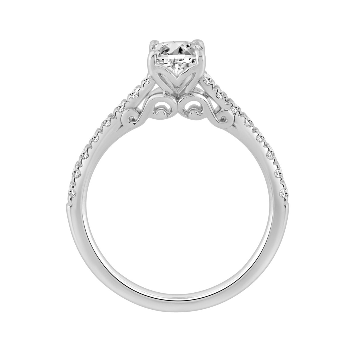 14K WHITE GOLD 1 1/2CT ROUND/RADIANT DIAMOND LADIES RING