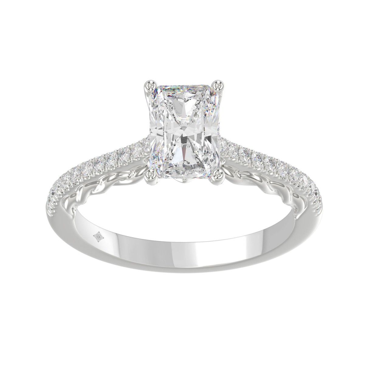 14K WHITE GOLD 1 1/2CT ROUND/RADIANT DIAMOND LADIE...