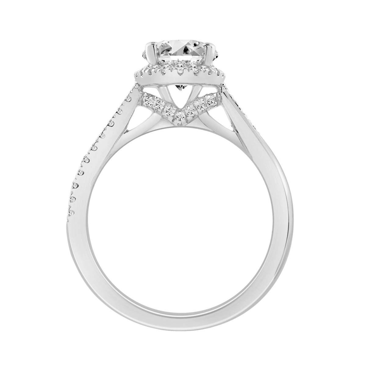 14K WHITE GOLD 2.00CT ROUND/OVAL DIAMOND LADIES BRIDAL SET