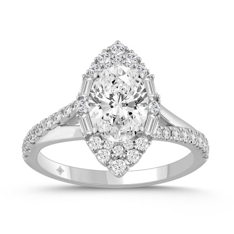 14K WHITE GOLD 2.00CT ROUND/OVAL/BAGUETTE DIAMOND LADIES RING 14K WHITE GOLD 2.00CT ROUND/OVAL/BAGUETTE DIAMOND LADIES RING