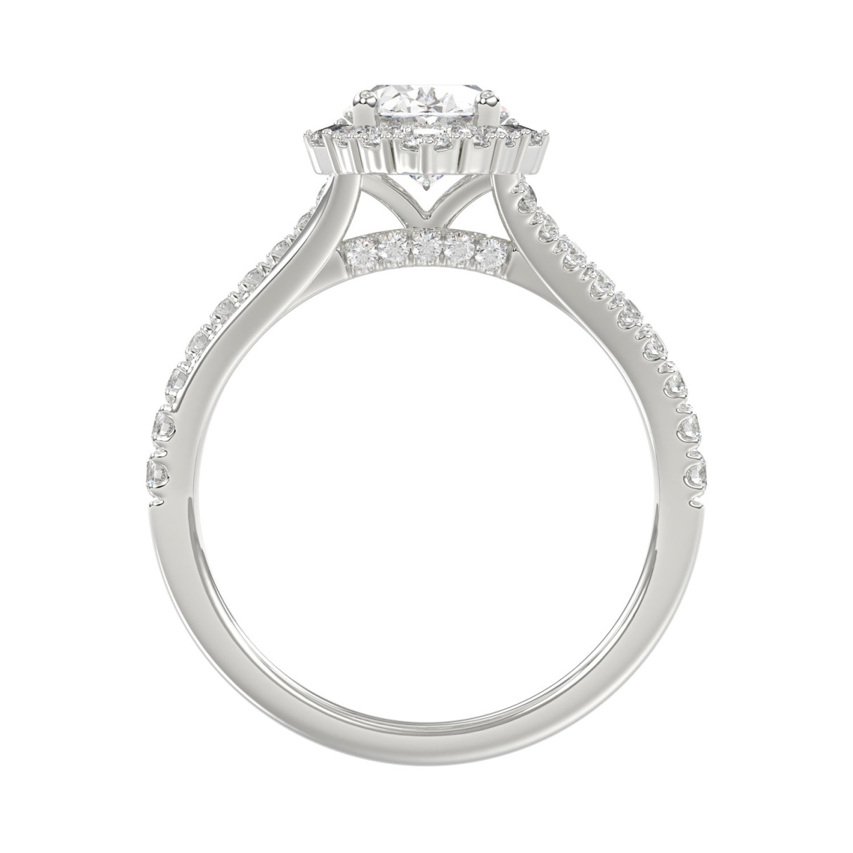 14K WHITE GOLD 2.00CT ROUND/OVAL/BAGUETTE DIAMOND LADIES RING