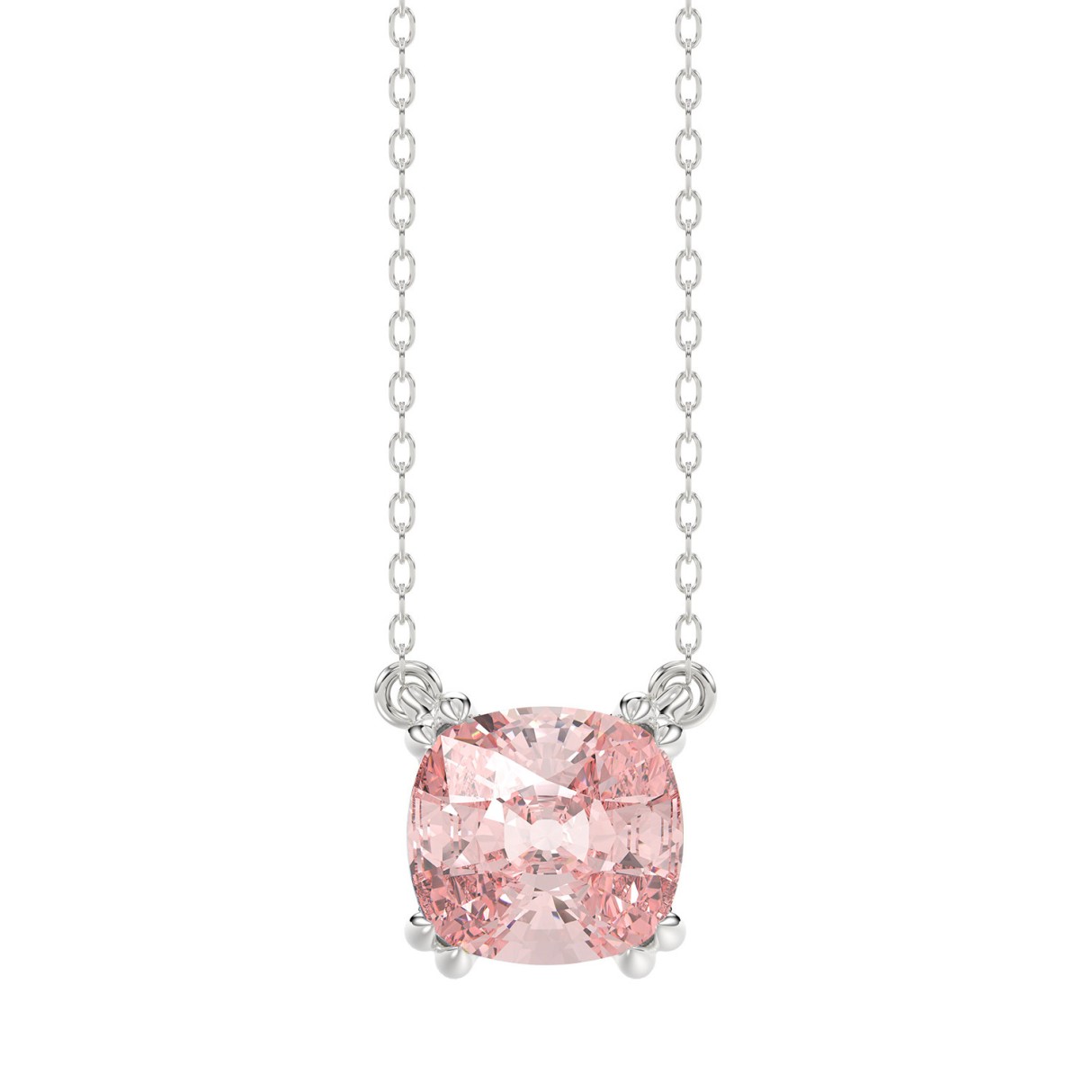 14K WHITE GOLD 2.00CT PINK CUSHION DIAMOND LADIES ...