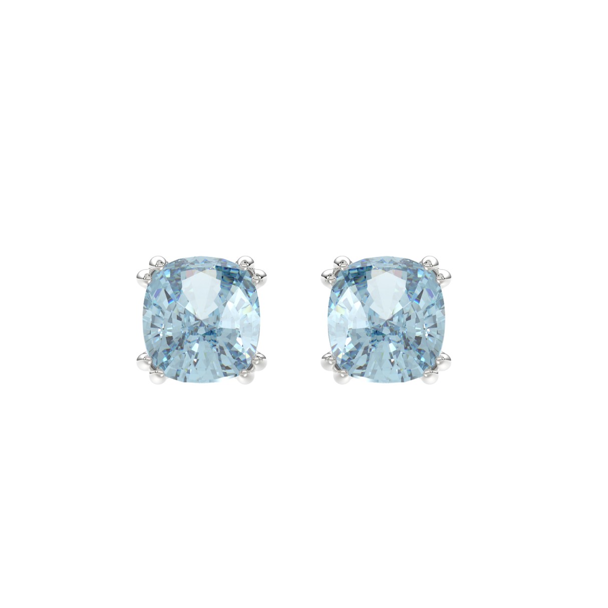 14K WHITE GOLD 2.00CT BLUE CUSHION DIAMOND LADIES ...