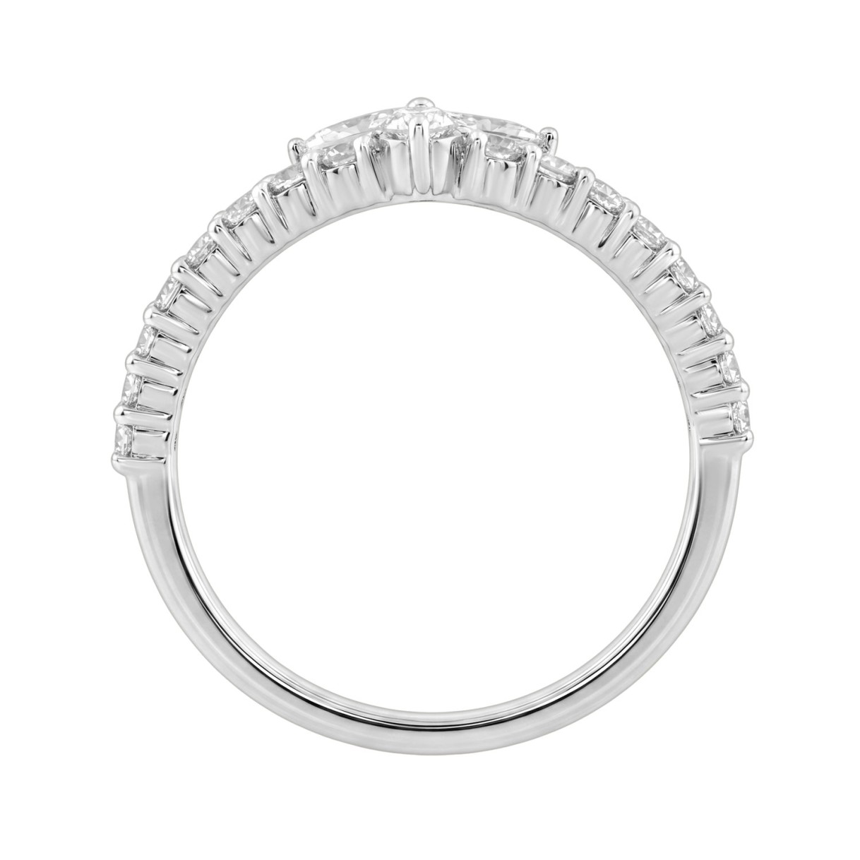 14K WHITE GOLD 3/4CT ROUND/MARQUISE DIAMOND LADIES RING