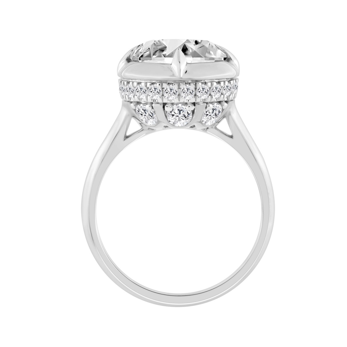 14K WHITE GOLD 4 3/4CT ROUND DIAMOND LADIES RING (CENTER STONE ROUND DIAMOND 4.00CT)