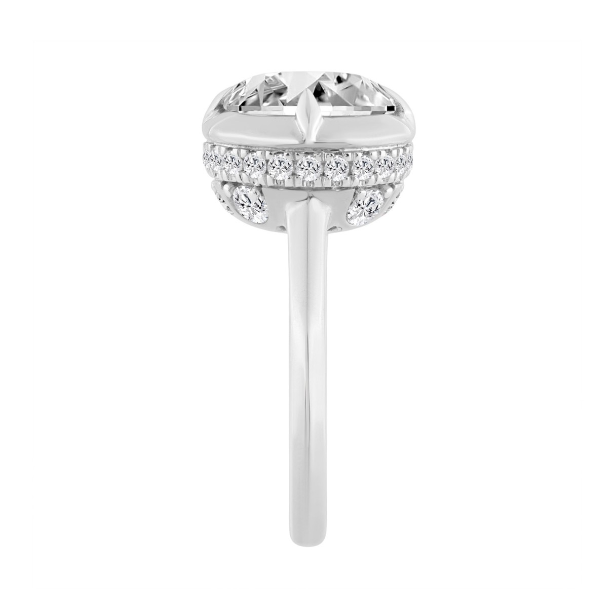 14K WHITE GOLD 4 3/4CT ROUND DIAMOND LADIES RING (CENTER STONE ROUND DIAMOND 4.00CT)